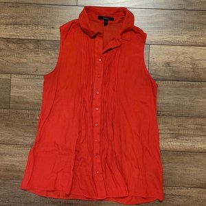 Sleeveless Button Front Blouse